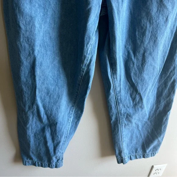 Ayr "The Hooky" High Rise Pleated Cotton/Hemp Size 28 Light Blue - Picture 3 of 15